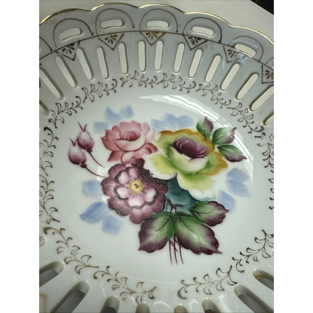 Antique Hand Painted Flowers 8‎ 1/4